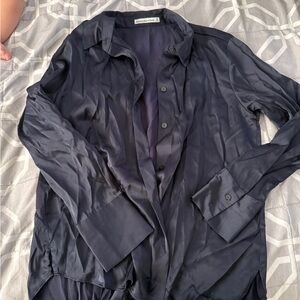 Abercrombie & Fitch Navy Button-Up Blouse